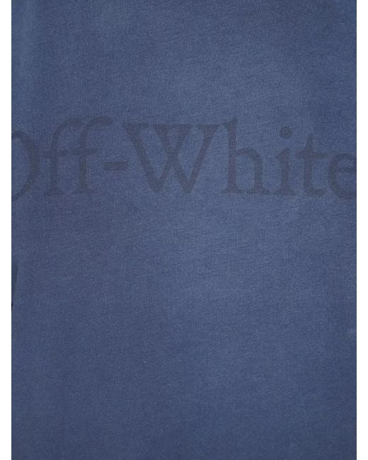 Off-White c/o Virgil Abloh Blue Cotton Logo Print Short-Sleeve T-Shirt