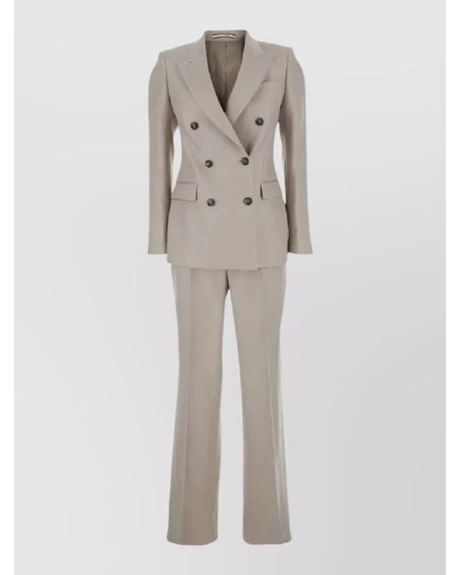 Tagliatore Gray Parigi Suit With Jacket And Linen Trousers For Suits