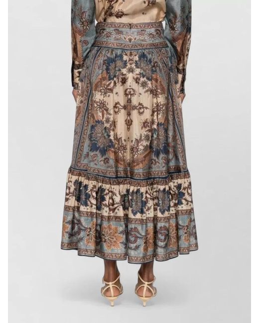 Zimmermann Multicolor Ascension Floral Tiered Maxi Waist Skirt