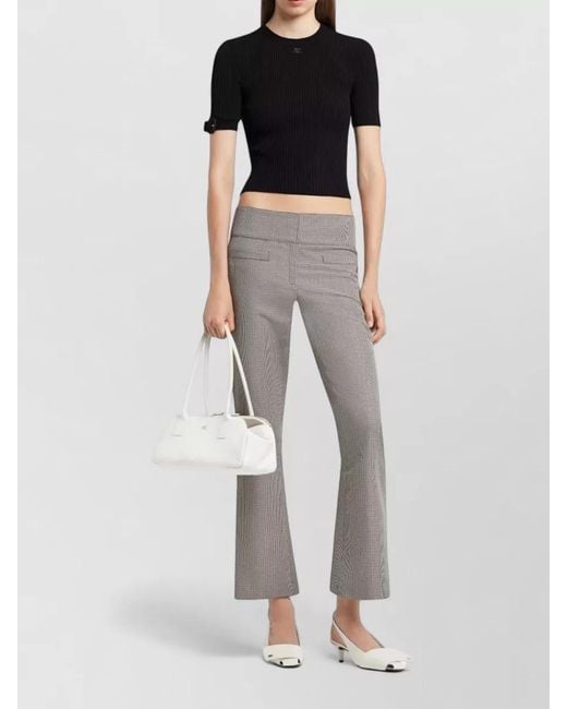 Courreges Black Viscose Short-Sleeve T-Shirt