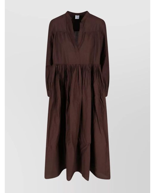 Aspesi Brown Cotton Oversized Knee-Length Dress