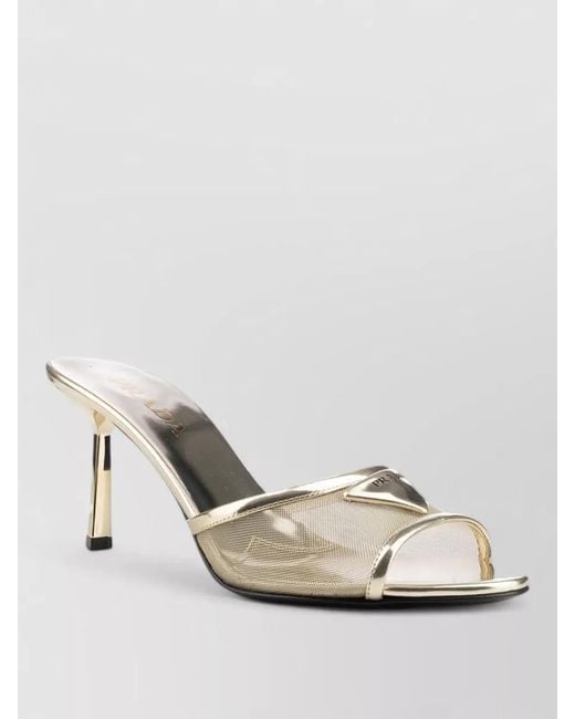 Prada Multicolor Metallic Stiletto Sandal Mules Open Toe