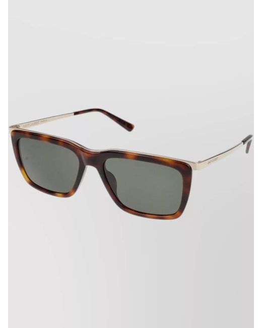 Saint Laurent Gray Acetate Square Sunglasses for men