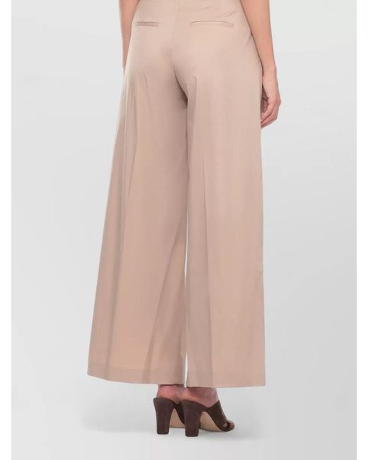 Peserico Natural High Waist Straight Leg Tailored Pants