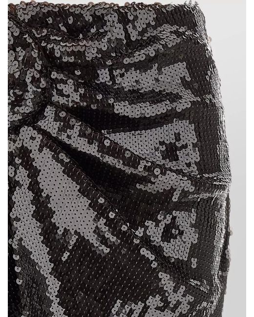 ROTATE BIRGER CHRISTENSEN Black Sequin Knot Skirt High Waist Design