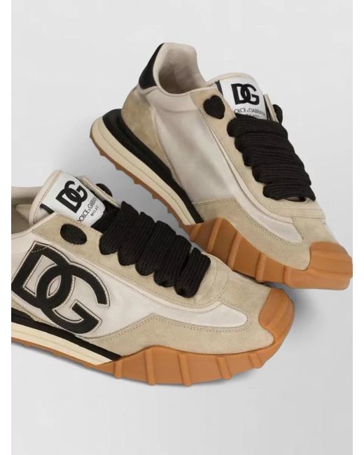 Dolce & Gabbana Multicolor Nylon And Calfskin Low Top Sneakers for men