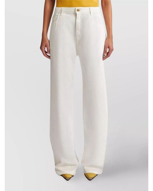 Etro White Low-Rise Wide-Leg Denim Jeans