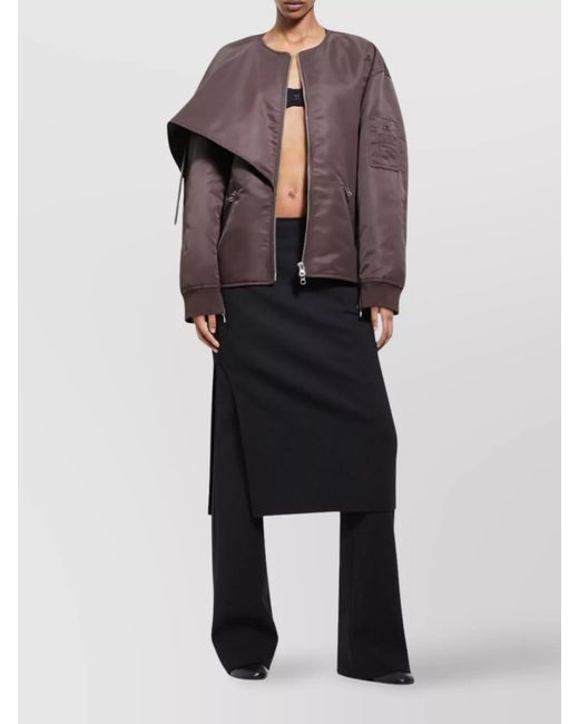 Courreges Brown Bow Detail Bomber Jacket
