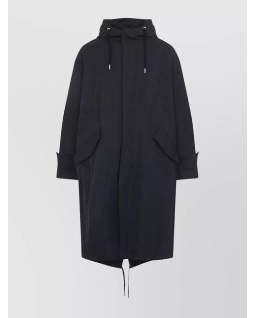 AMI Blue Padded Hooded Parka Jacket for men