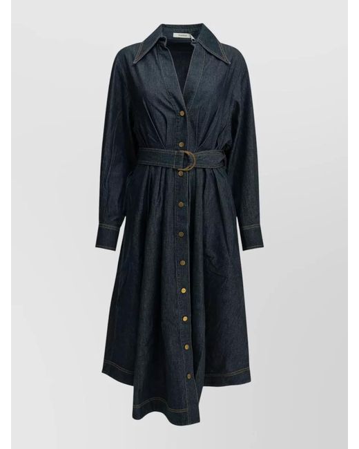 Zimmermann Blue Denim Midi Shirtdress
