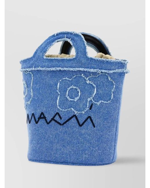 Marni Blue Mini Tropicalia Denim Bucket Bag