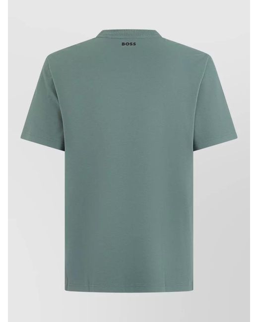 Boss Green Cotton T Shirt Short Sleeves Graphic Front for men