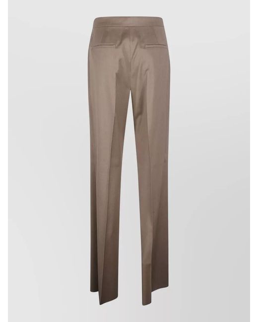 Max Mara Natural Tailored Trousers Pleated Front Belt Loops