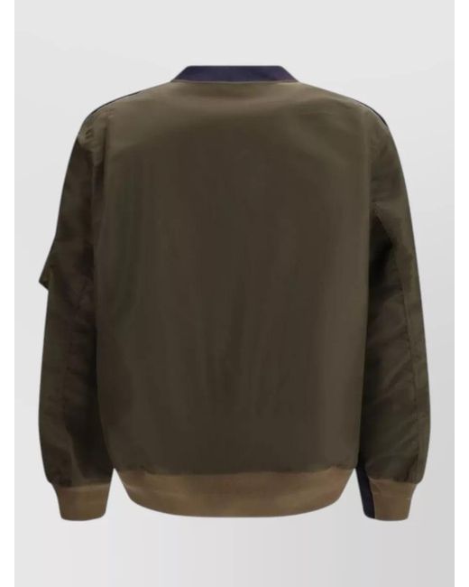 Sacai Blue Cotton Nylon Sweatshirt for men