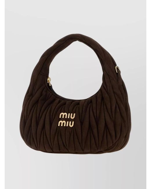 Miu Miu Multicolor Suede Handbag With Quilted Top Handle