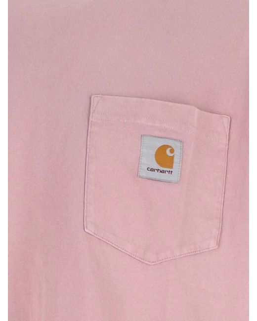 Carhartt Pink Cotton Short-Sleeve Hudson Pocket T-Shirt for men