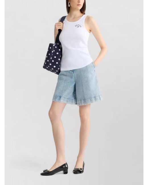 Patou White Cotton Sleeveless Top