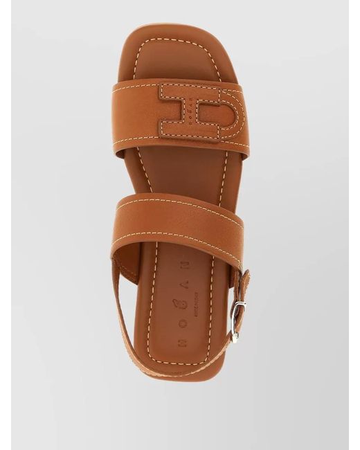 Hogan Brown H685 Flat Sole Open Toe Sandals