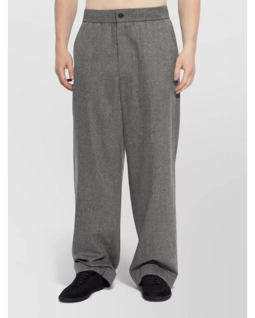Giorgio Armani Gray Straight Leg Pants Back And Side Pockets for men