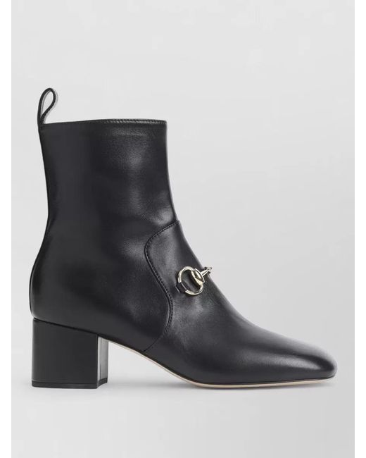 Gucci Black Leather Ankle Boots