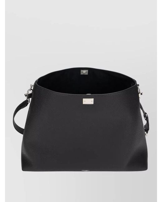 Dolce & Gabbana Black Calfskin Vittoria Tote Bag for men