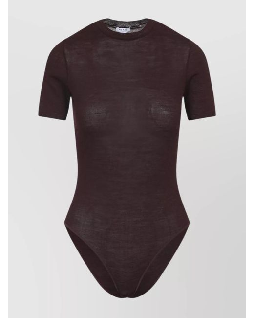 Alaïa Purple Wool And Silk Slim-Fit Short-Sleeve Bodysuit