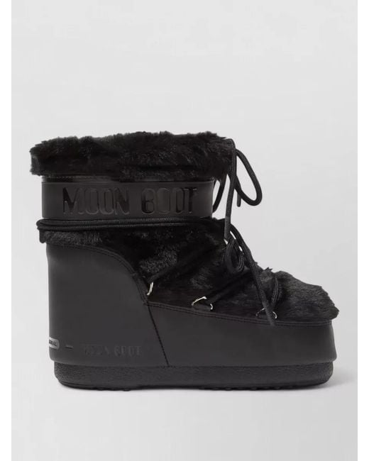 Moon Boot Black Faux Fur Ankle Boots