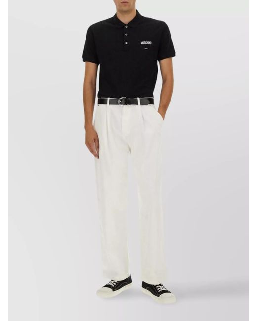 Moschino Black Cotton Piqué Polo Shirt for men