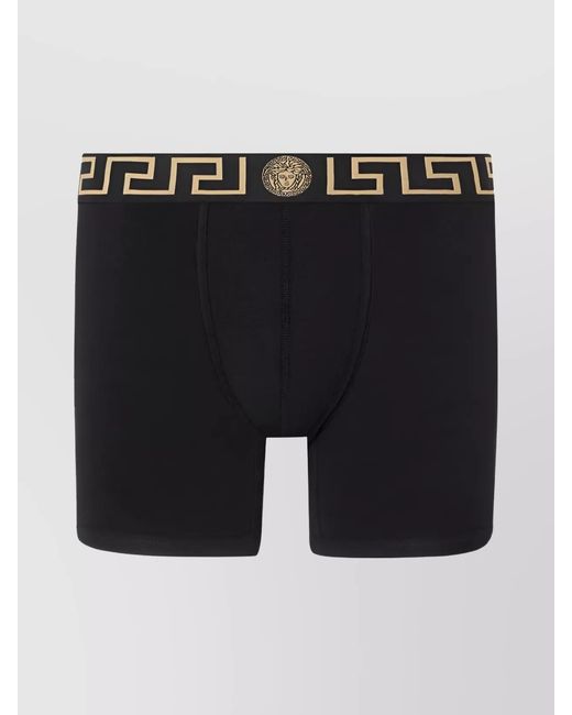 Versace Black Stretch Cotton Boxer Briefs for men