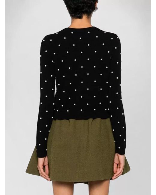 Alice + Olivia Black Dollie Cashmere Cardigan Long Sleeve Design