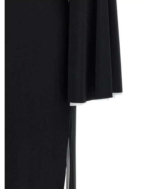 DARKPARK Black Long Sleeve Floor Length Round Neck Dress