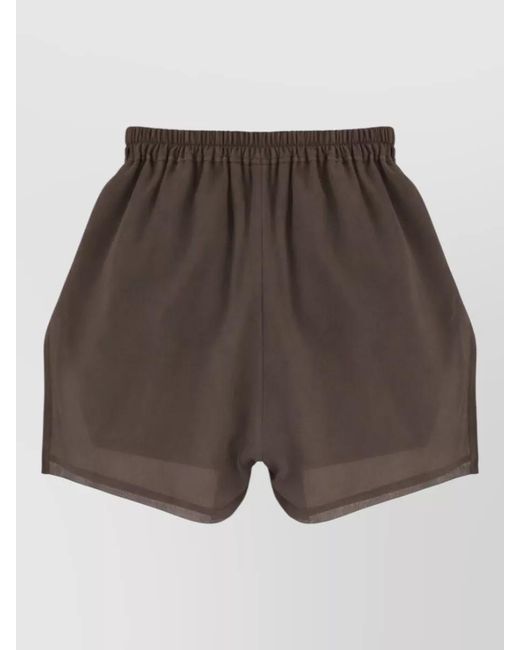 Rick Owens Brown Silk Boxers Shorts