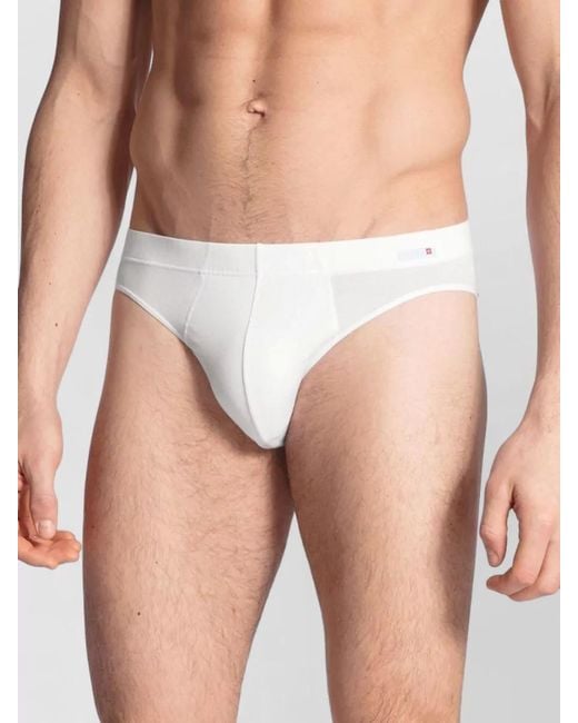 Calida White Slip Underwear Elastic Waistband Seamless Design for men
