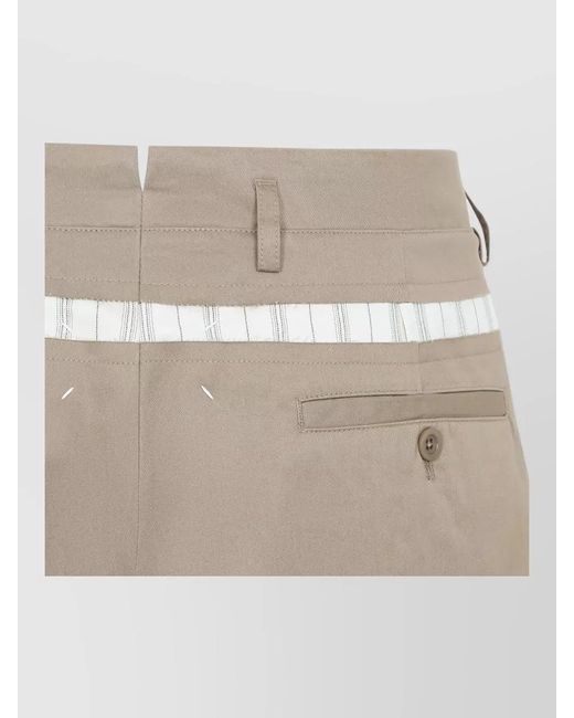 Maison Margiela Natural Cotton Shorts Tailored Belt Loops Back Pocket for men
