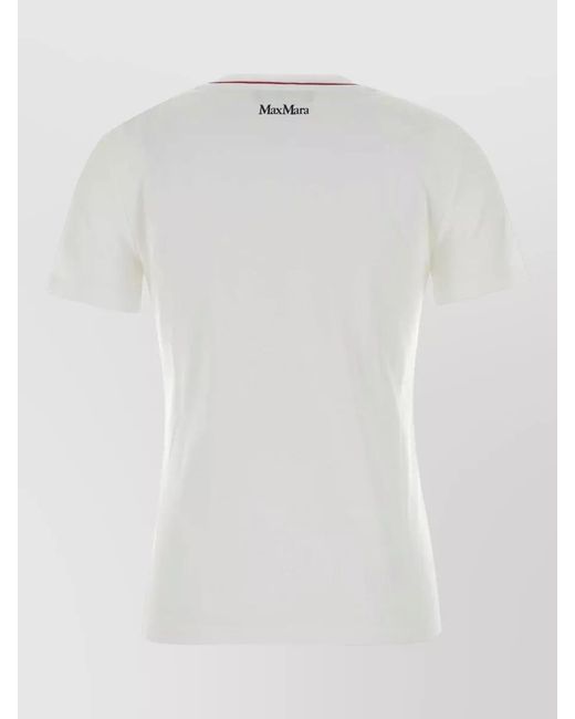 MM STUDIO White Pugnale Cotton Crew Neck Short Sleeve T Shirt