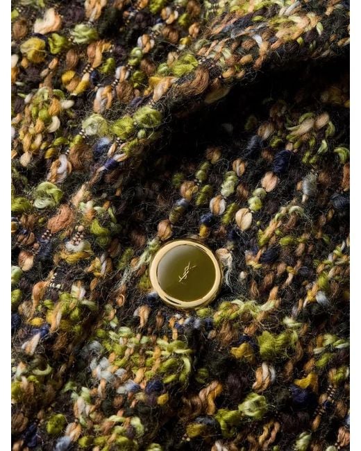Saint Laurent Multicolor Single-Breasted Tweed Suit Jacket