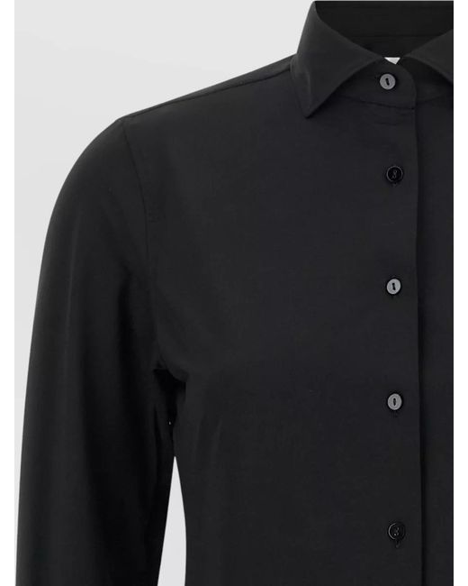 Xacus Black Pina Shirt Active Line Curved Hem