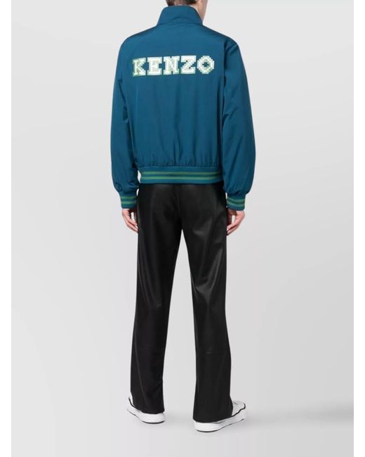 KENZO Blue Logo-Print Track Jacket for men
