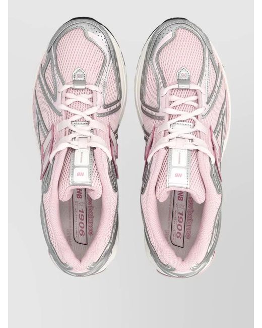 New Balance Pink Mesh Lace-Up Sneakers