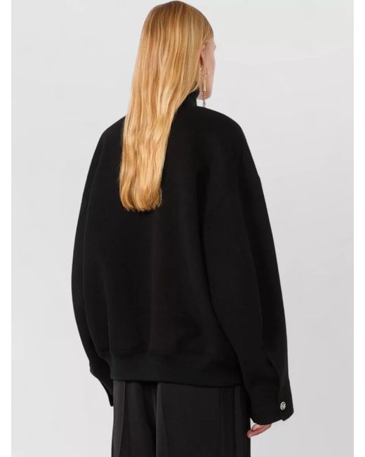Sportmax Black Wool Double Face Bomber Jacket