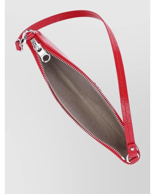 Courreges Red Cloud Varnished Leather Clutch Bag