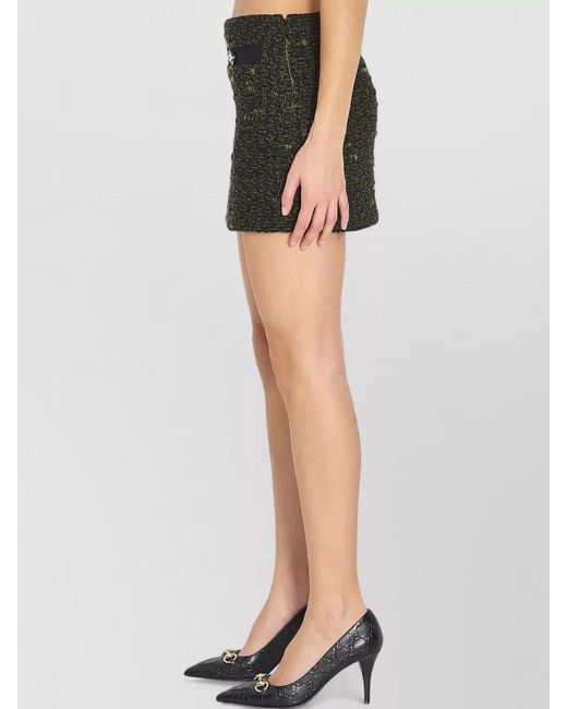 Gucci Black Bouclé Wool Mini Skirt