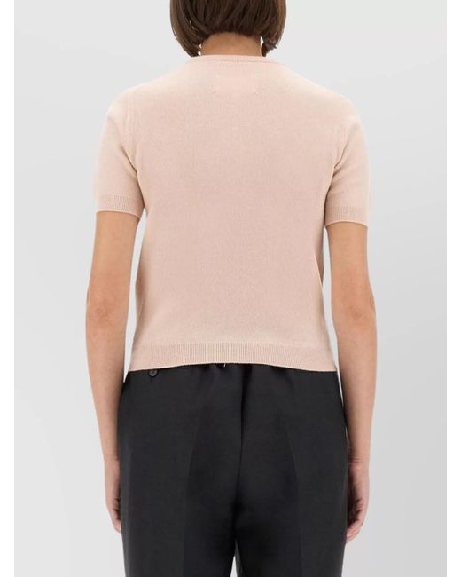 Maison Margiela Multicolor Wool Cropped Crew Neck T-Shirt