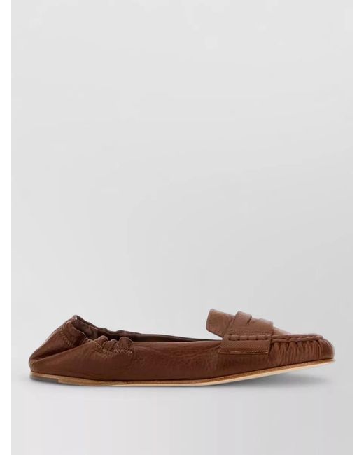 DSquared² Brown Leather Ballerina Shoes