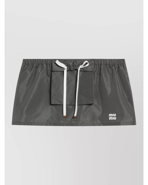 Miu Miu Gray Front Pocket Straight Midi Skirt Design