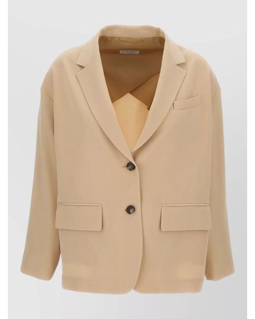 Alberto Biani Natural Single-Breasted Blazer