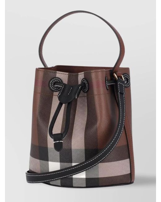 Burberry Multicolor Check Mini Canvas Bucket Bag