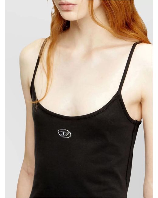 DIESEL Black D-Newhop-Od Oval D Logo Mini Dress