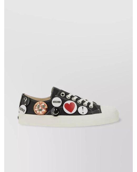 Moschino Metallic Leather Low-Top Sneakers