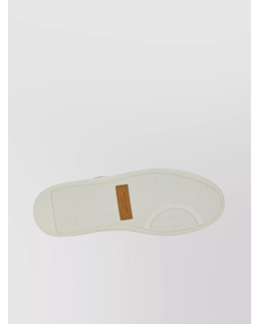 Ferragamo Gray Low-Top Round Toe Rubber Sole Sneaker for men